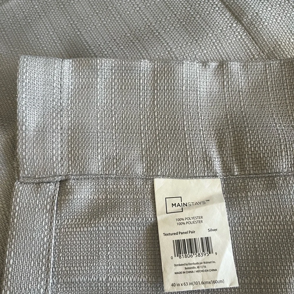 Pair Of 40”x62” Textured Silver Gray Curtain Panels